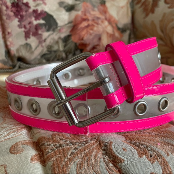 ~hot pink and clear plastic belt~ - Picture 1 of 2